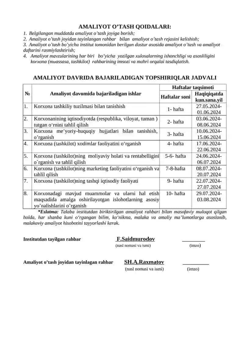 MALAKAVIY AMALIYOT 3
