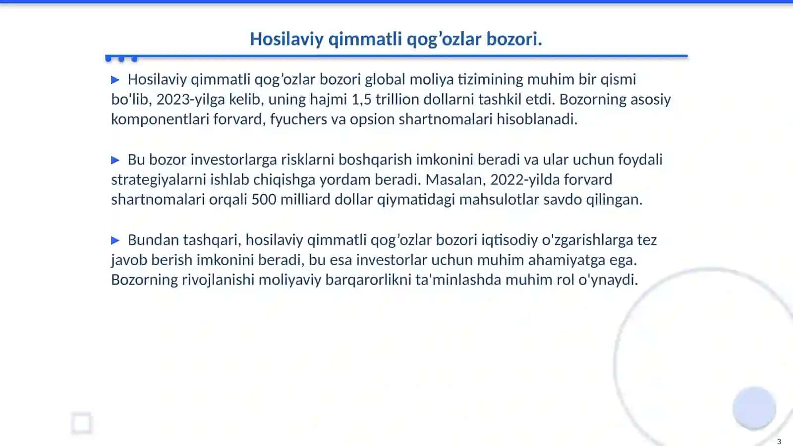Hosilaviy qimmatli qog’ozlar 3