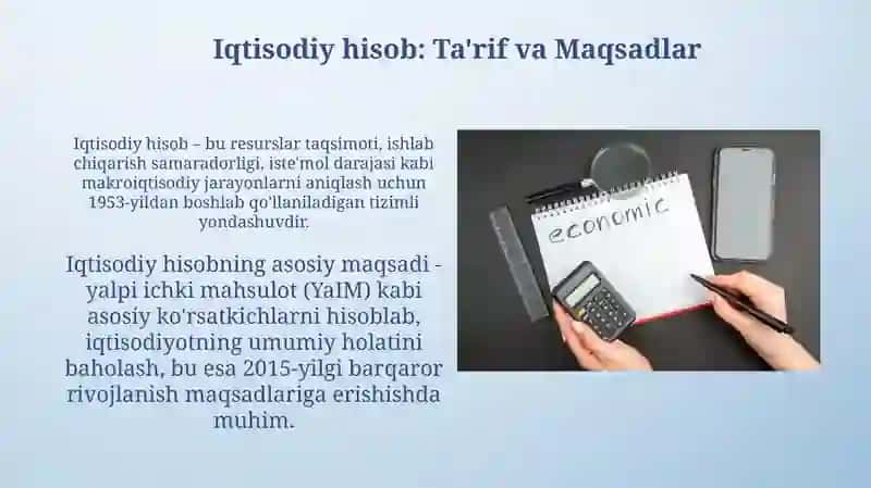 Iqtisodiy hisob: Ta'rif va Maqsadlar 3