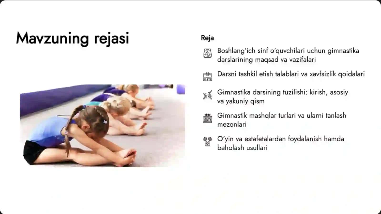 Gimnastika darslarini tashkil qilish va o‘tkazish. 3