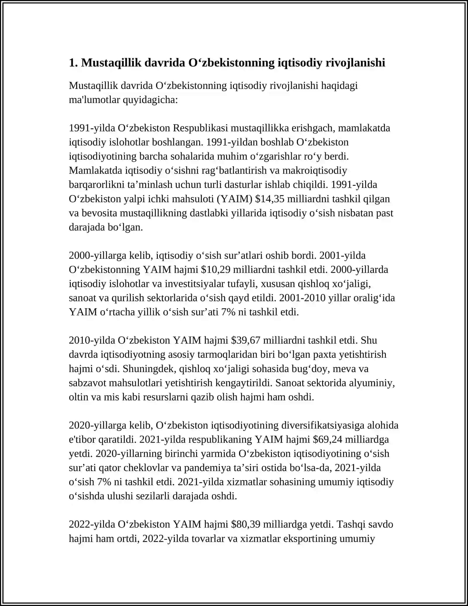 O‘ZBEKITONNING ENG YANGI TARIXI TEST 3