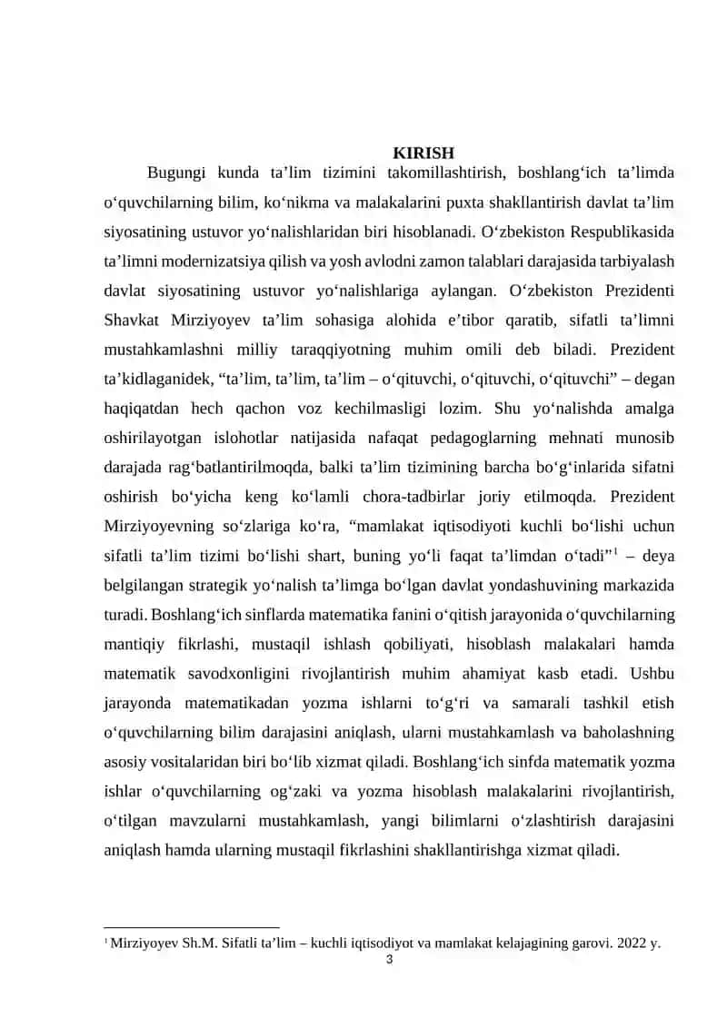 Matematikadan yozma ishlarni tashkil etish metodikasi 3