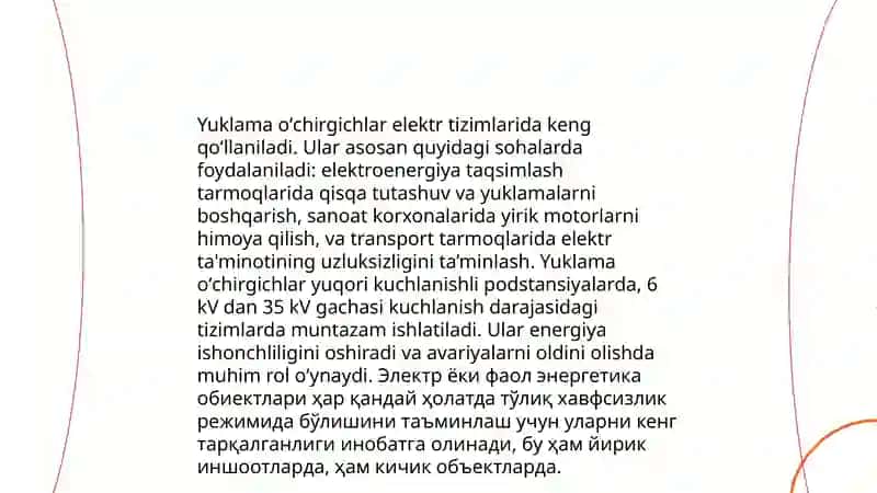 Yuklama oʻchirgichlarini ishlatilishi 3