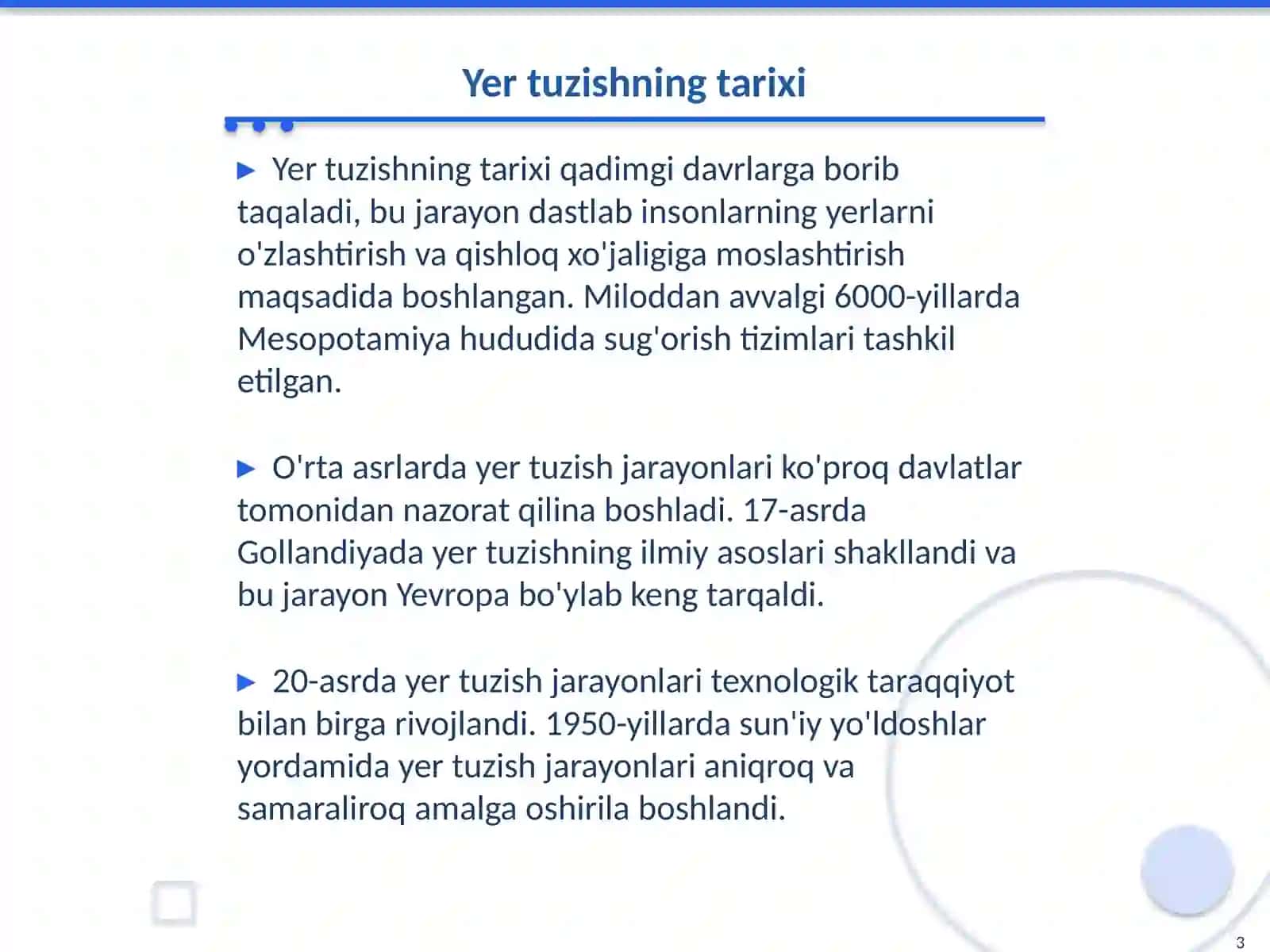 Yer tuzish turlari va tamoyillari 3