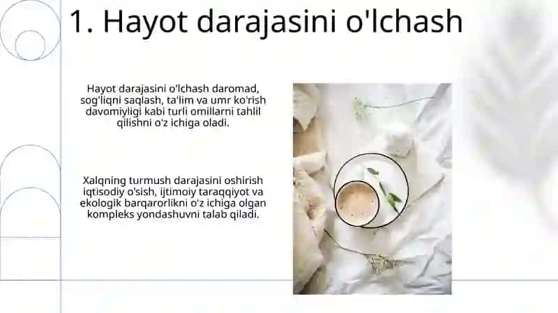 Hayot darajasini o'lchash 3