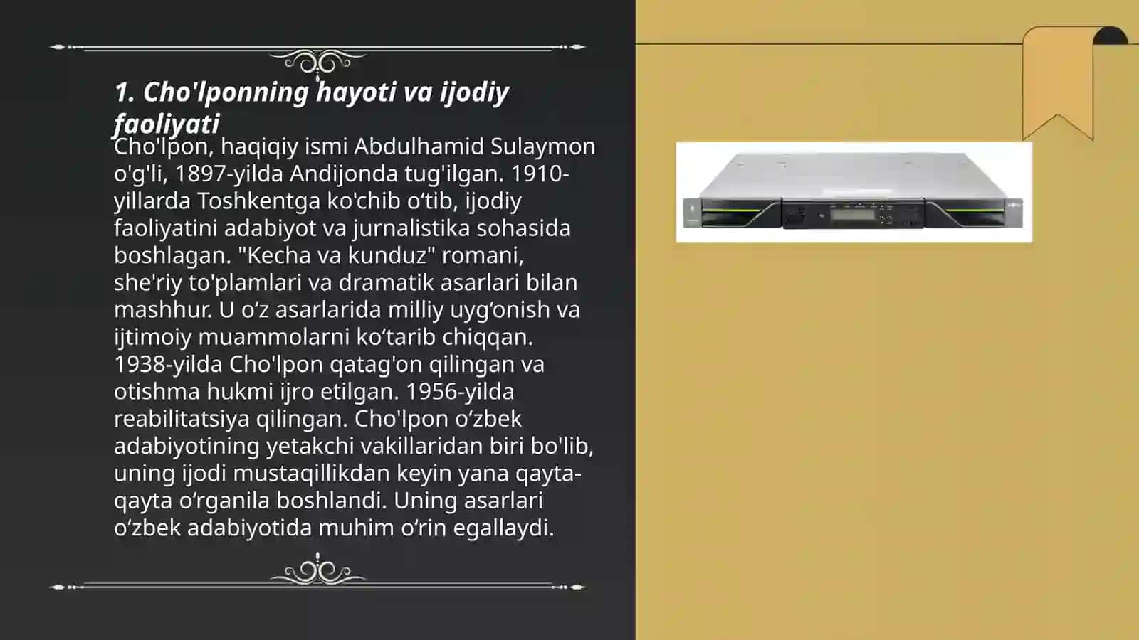 Cho'lponning Adabiyot nadur? Asari tahlili 3