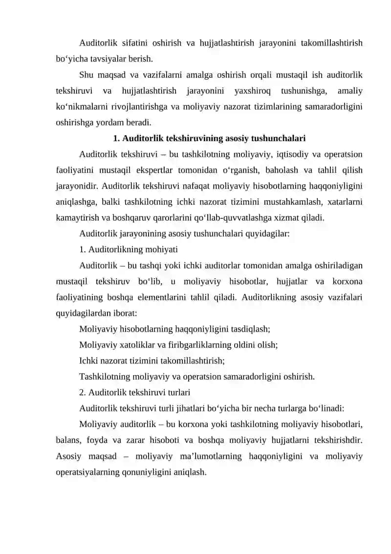 Auditorlik tekshiruvini hujjatlashtirish 3