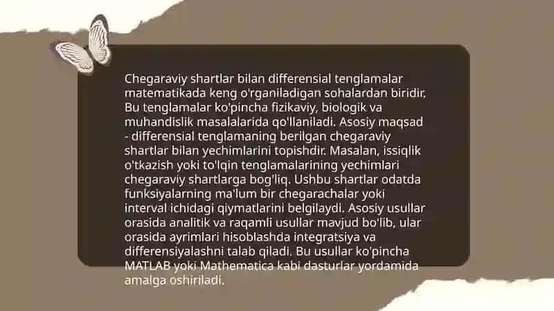 Chegarada buziladigon differentsial tenglamalar uchun spektral masalalar 3