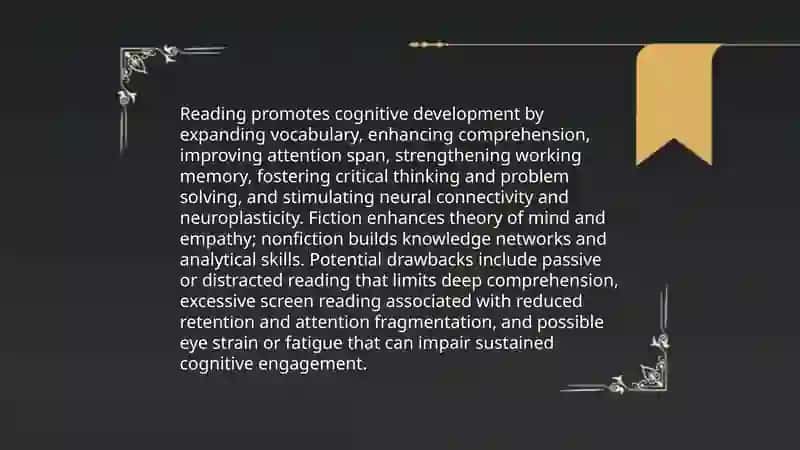 Prost and cons of reading 3