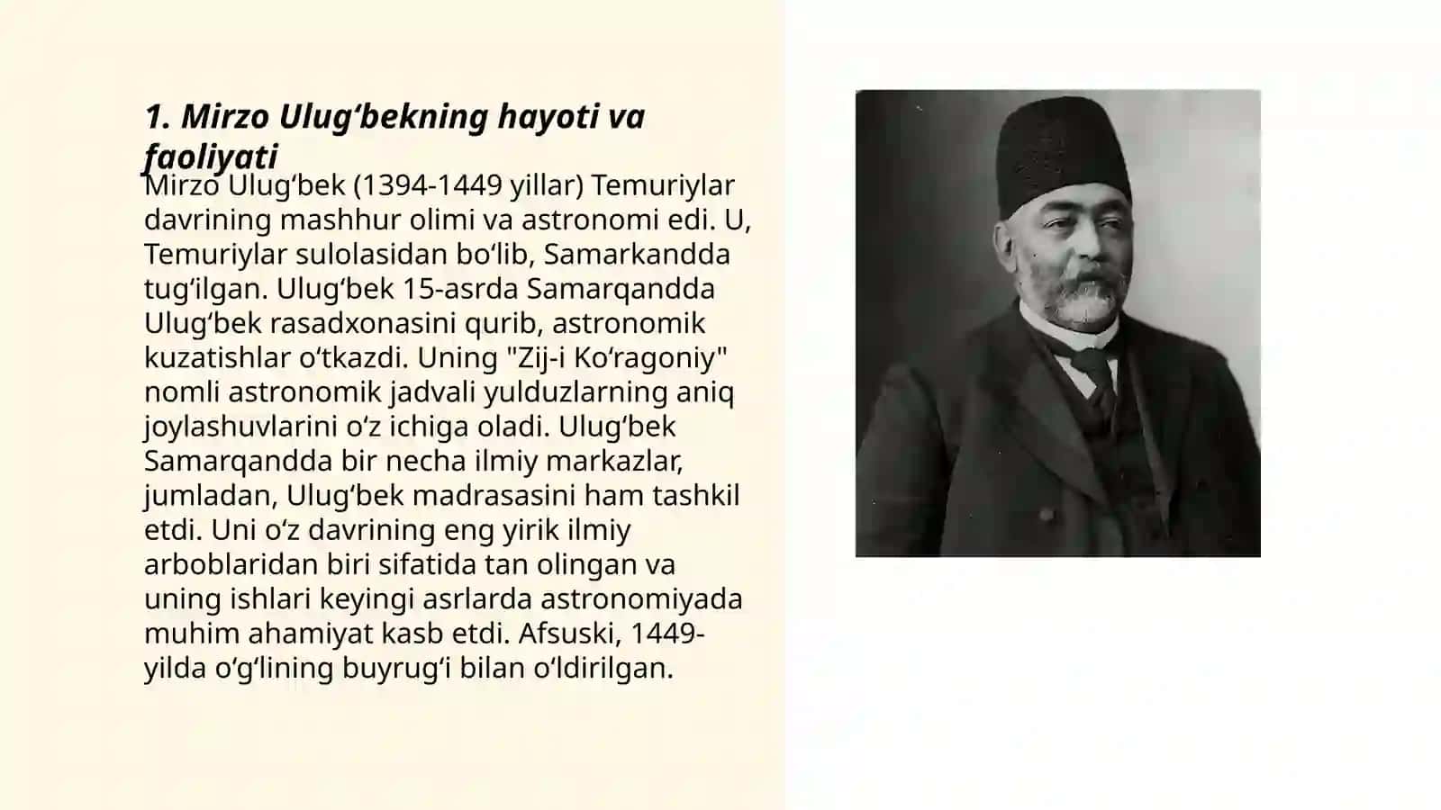 Mirzo Ulug‘bek hayoti va merosi 3