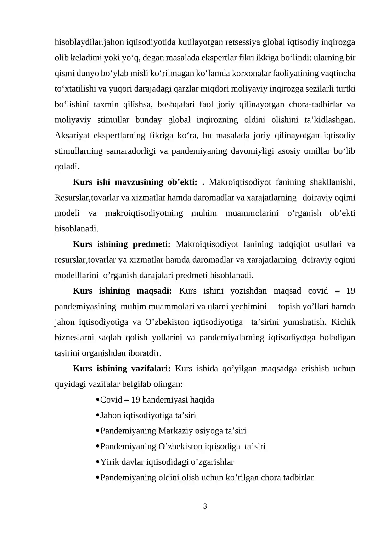Covid-19 pandemiyasining O’zbekiston iqtisodiyotiga tasiri 3