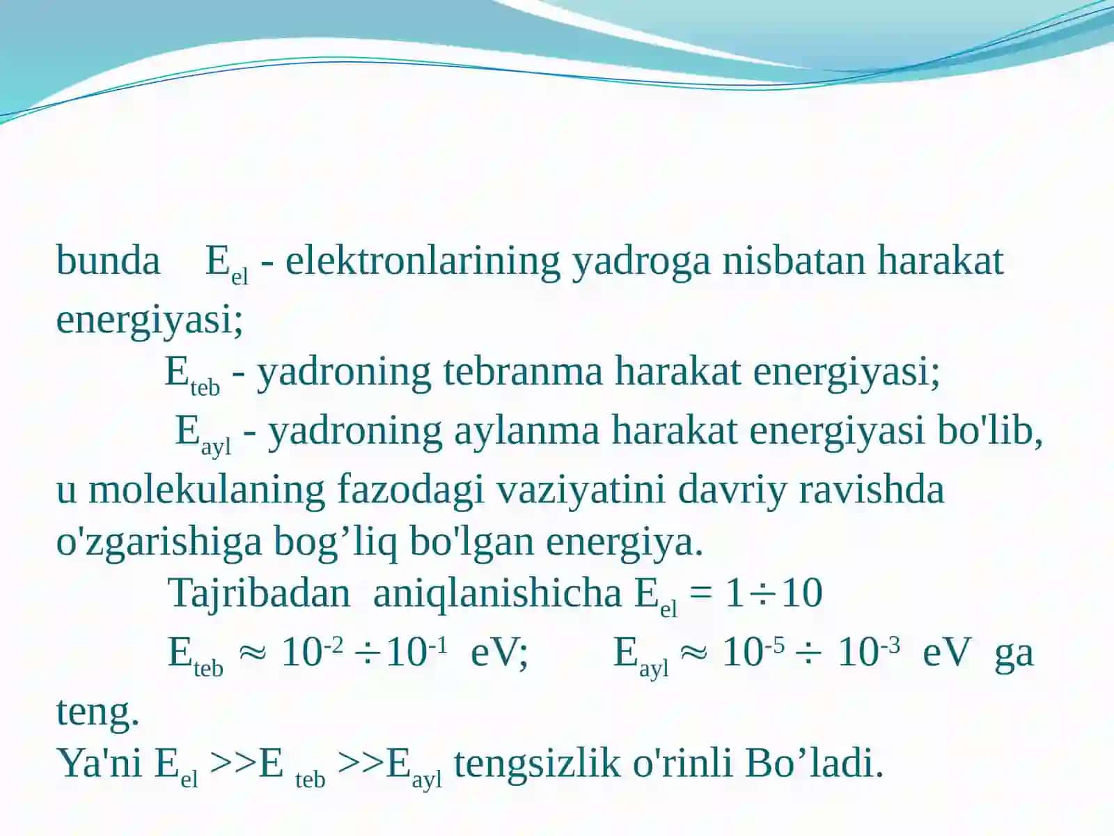 Molekula strukturalarining belgilash va spektrlariga asoslangan molekulyar, ionlar, radicalar, komplekslar 3