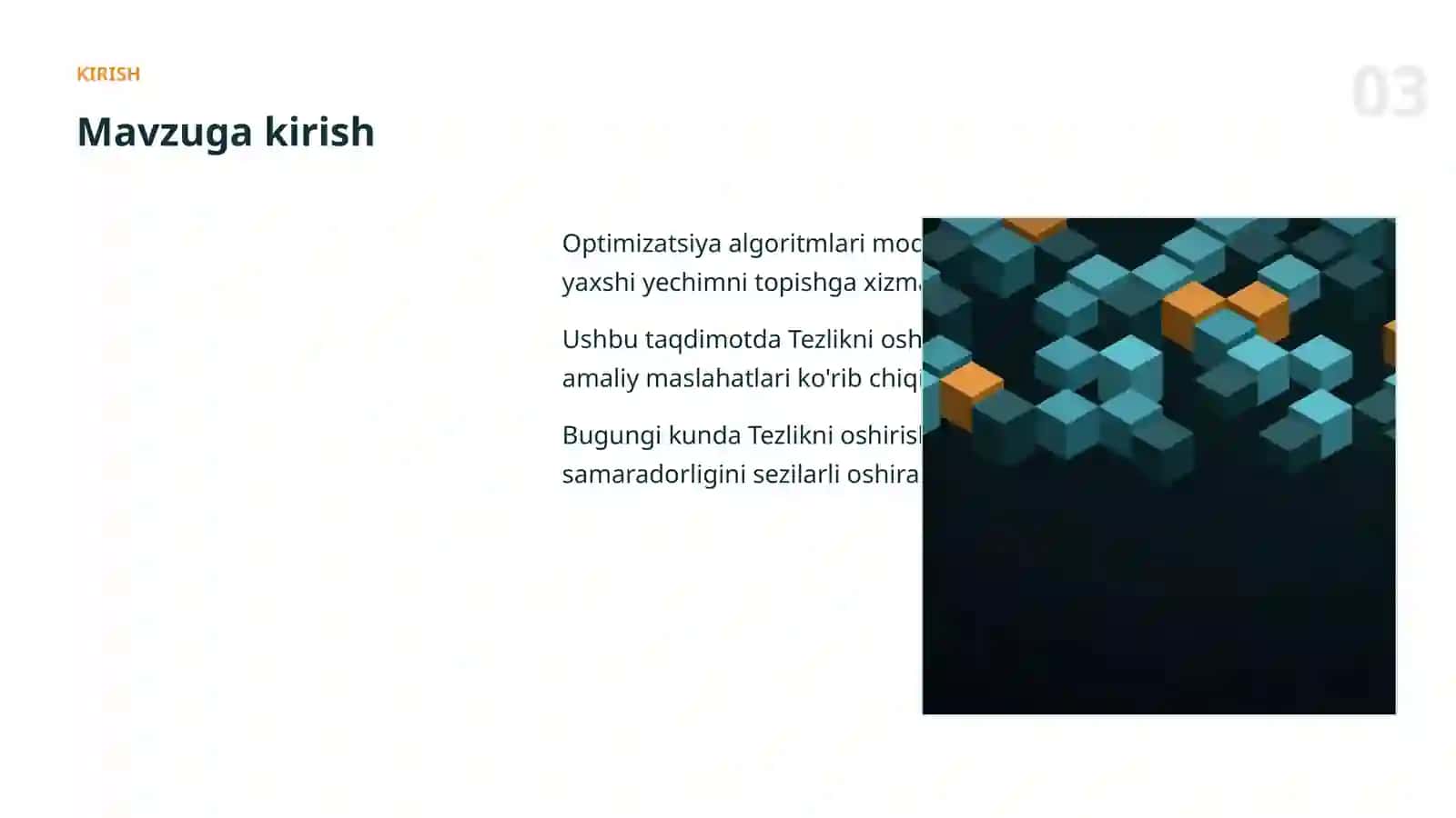 OPTIMIZATSIYA ALGORITMLARI 3
