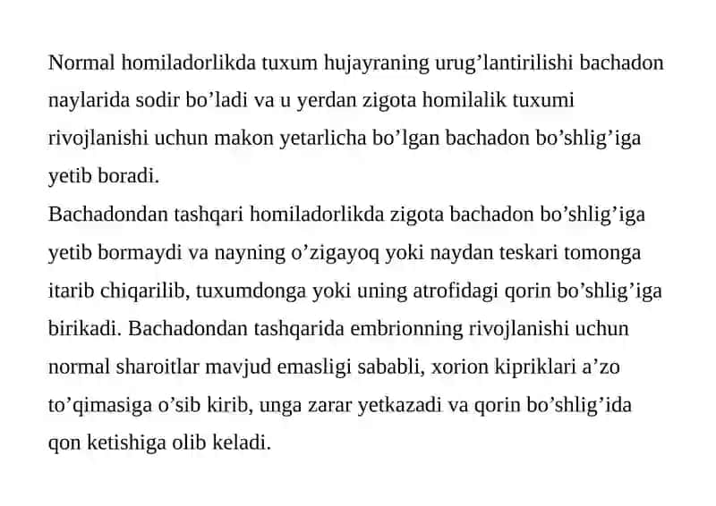 BACHADONDAN TASHQARI HOMILADORLIK 3