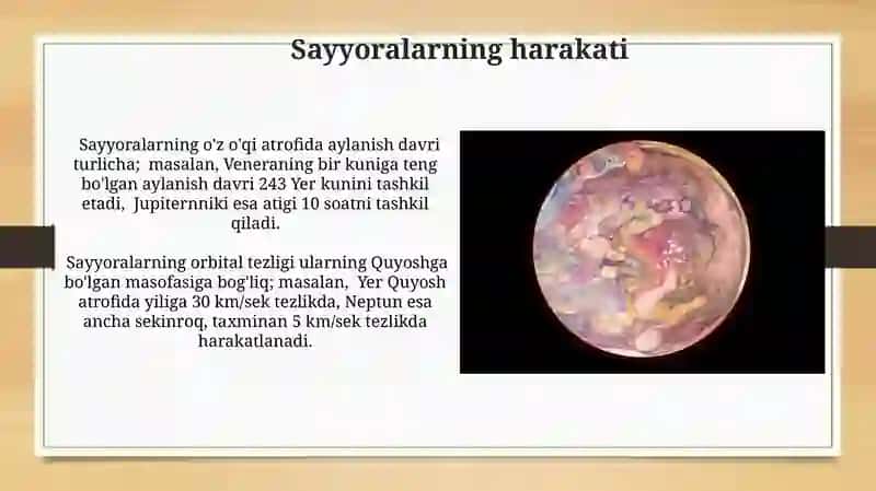 Sayyoralar osmon jismlari hisoblanadi 3
