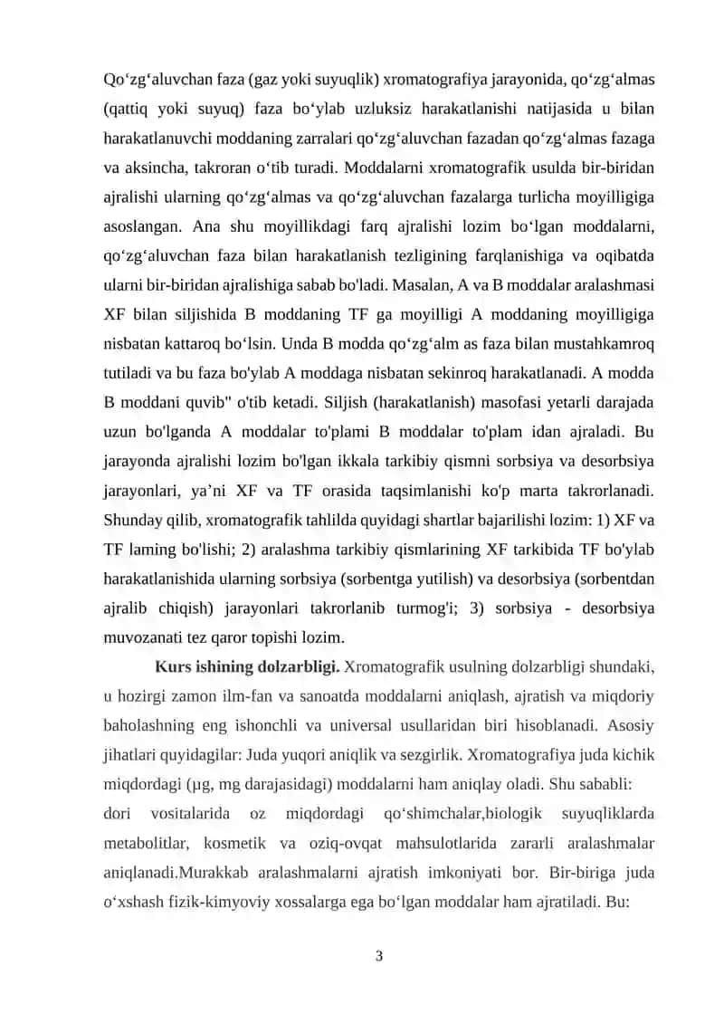 Moddalarni tarkibini xromatografik uslublarda tahlil qilish 3