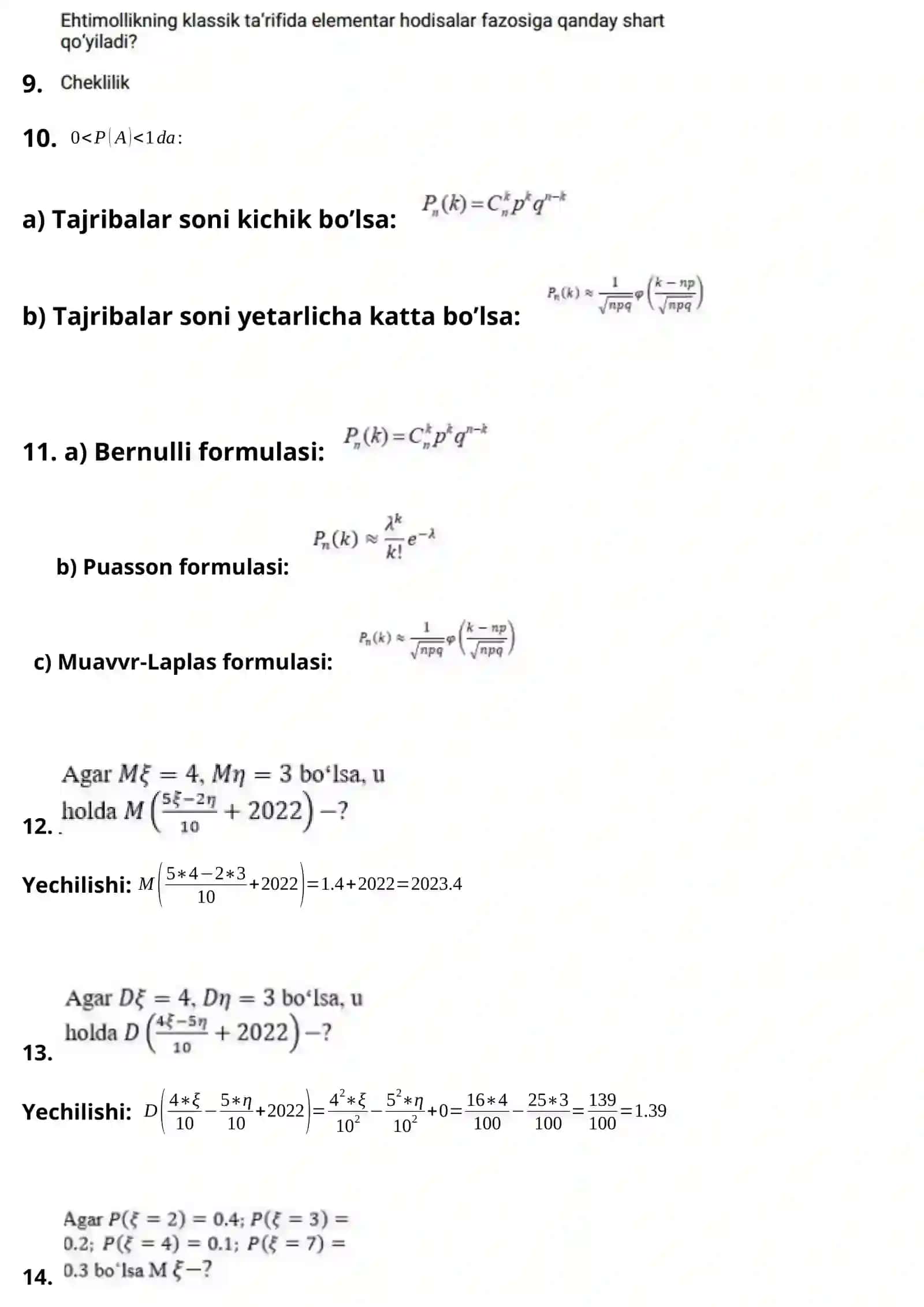 Formulalar (Qisqa ma’lumotnoma) 3