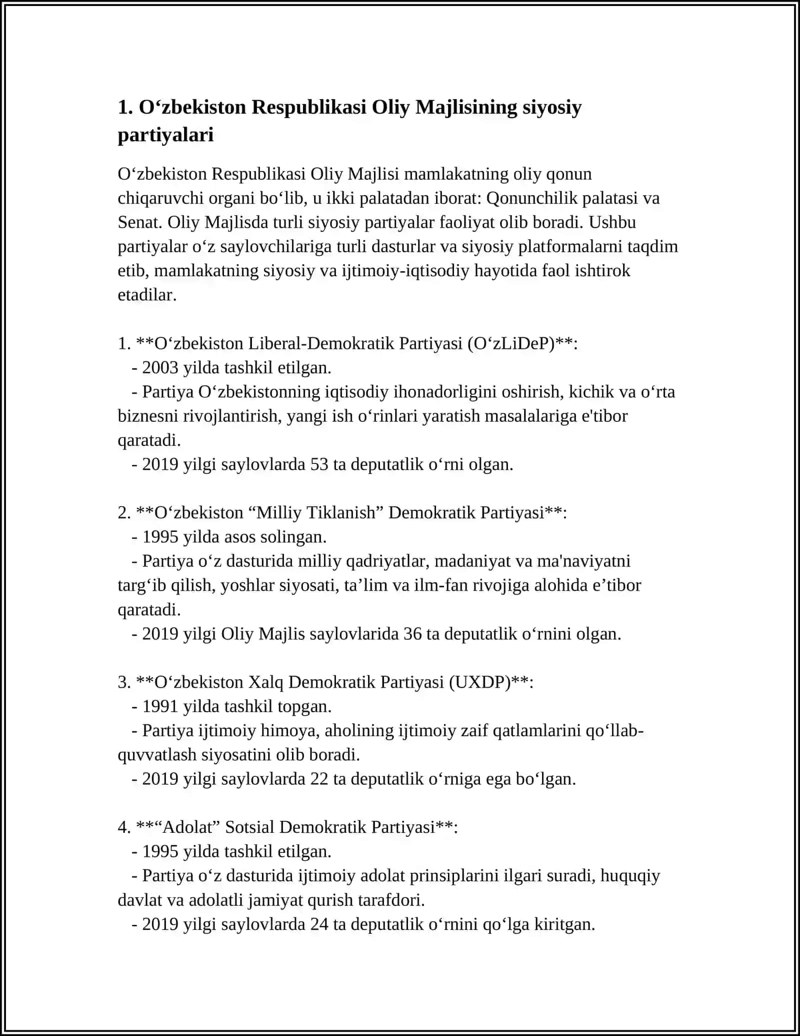 Oʻzbekiston Respublikasining Partiyalari 3