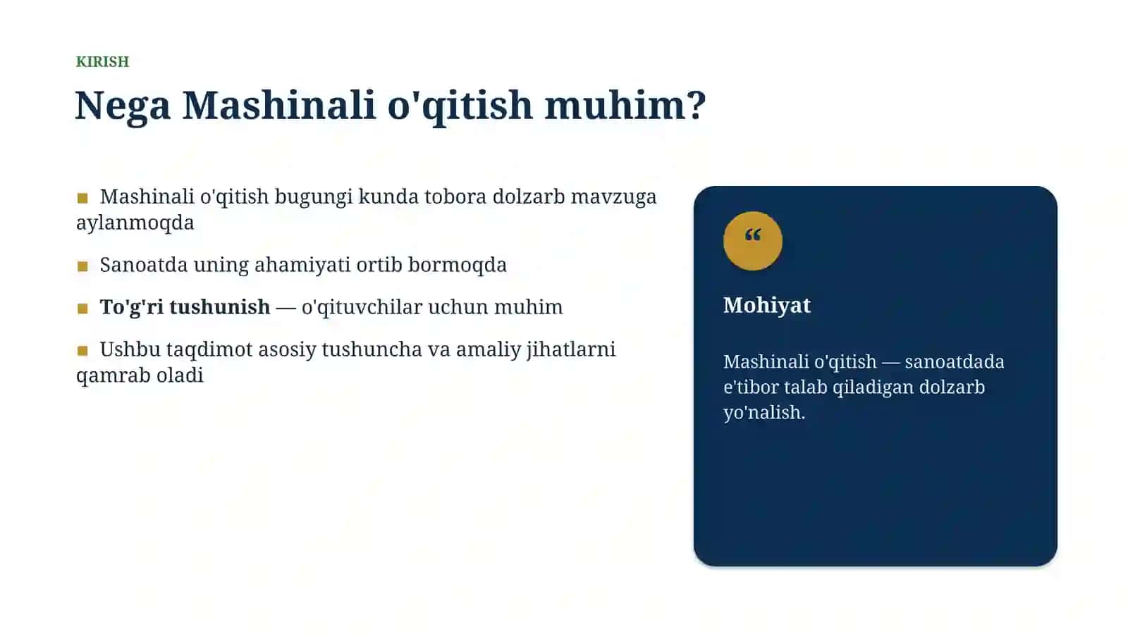 Mashinali o'qitish 3