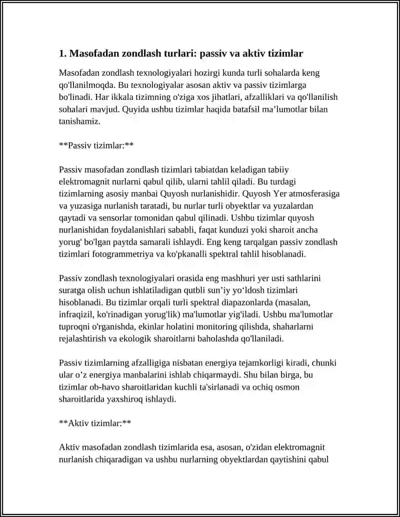 MASOFADAN ZONDLASH TURLARI.SAMOLYOT OPTIK TASVIRI 3