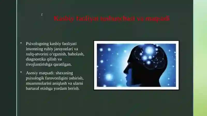 Psixologning kasbiy faoliyatini rejalashtirish asoslari 3