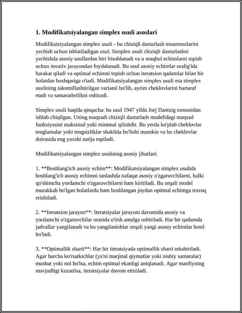 MODIFITSIRLANGAN SIPLEKS USUL 3