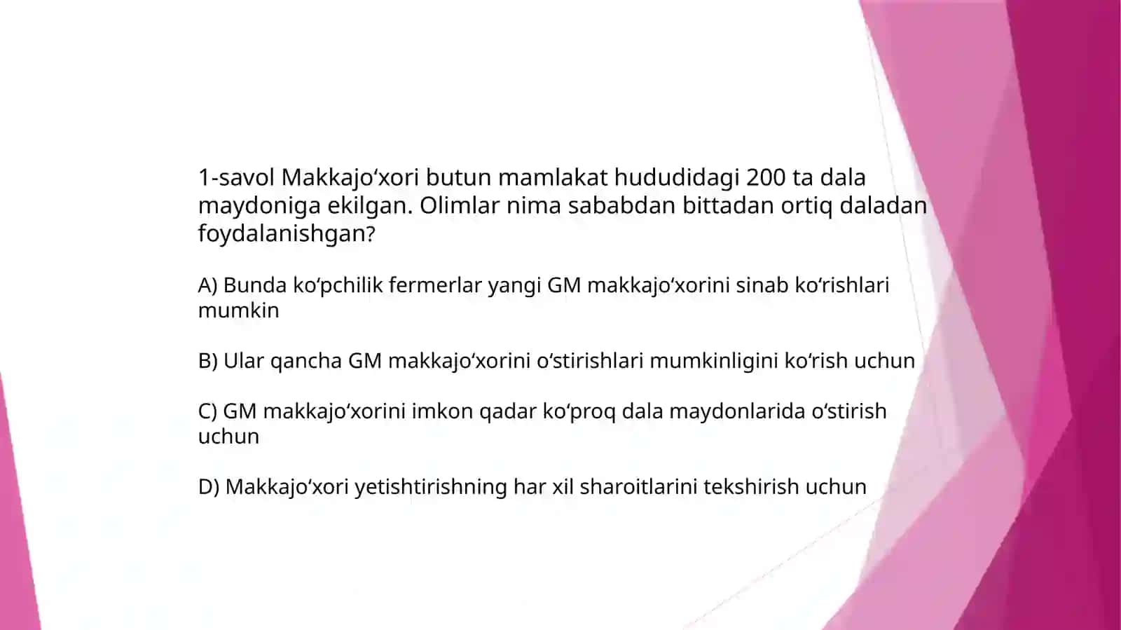 GENETIK MODIFIKATSIYALANGAN OZUQA 3