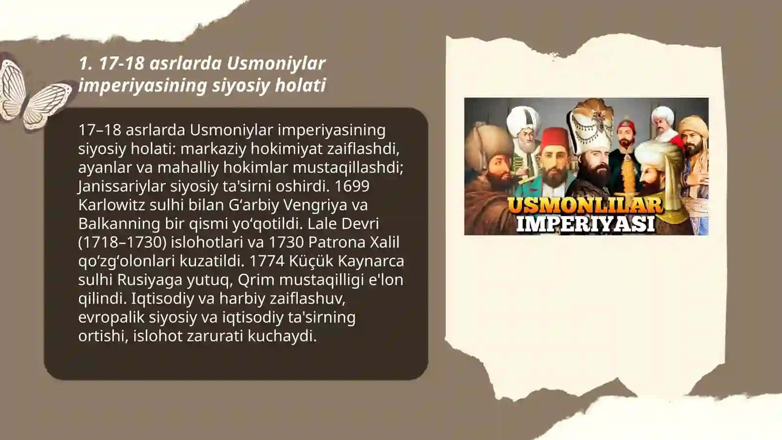 Usmoniylar imperiyasi yangi davrda 17 18 asrlarda 3
