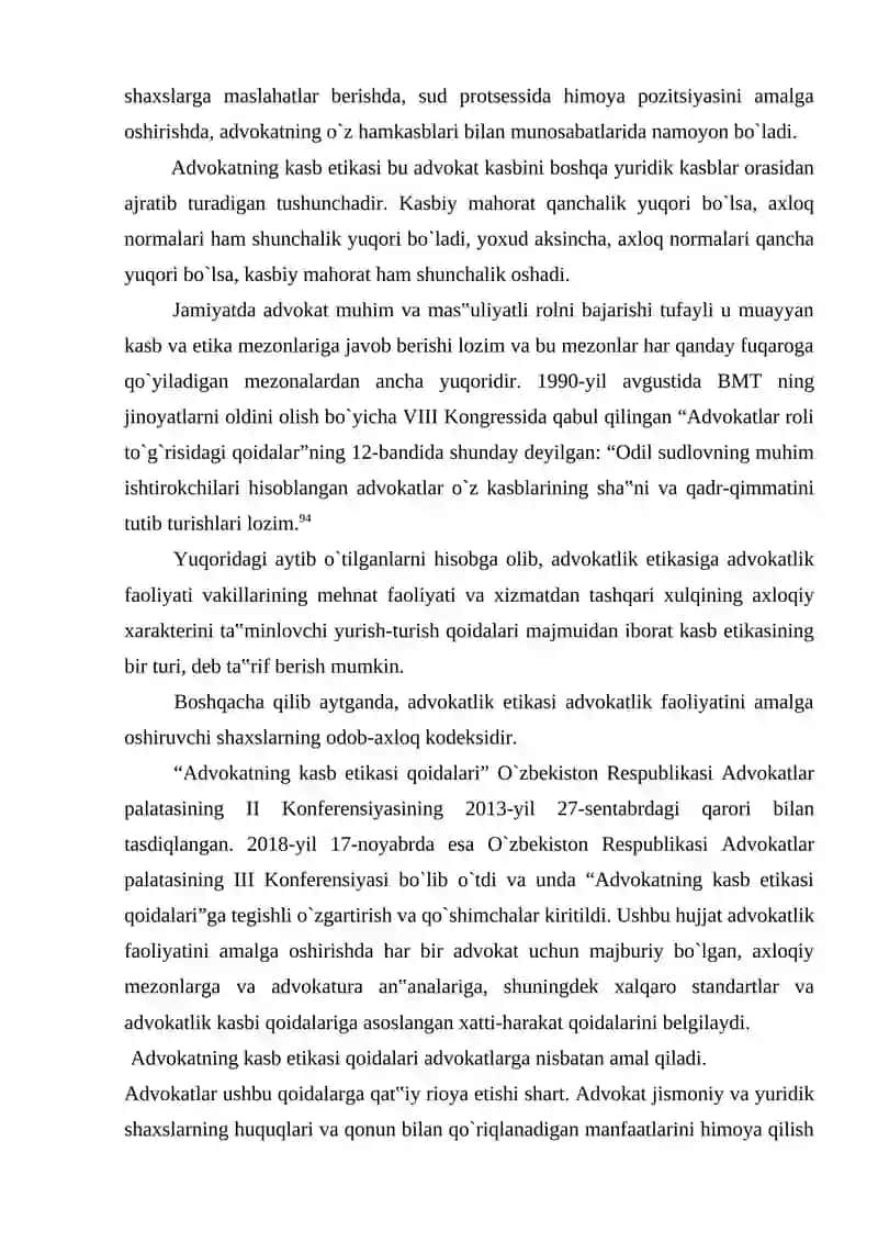 ADVOKATNING KASB ETIKA QOIDALAR 3