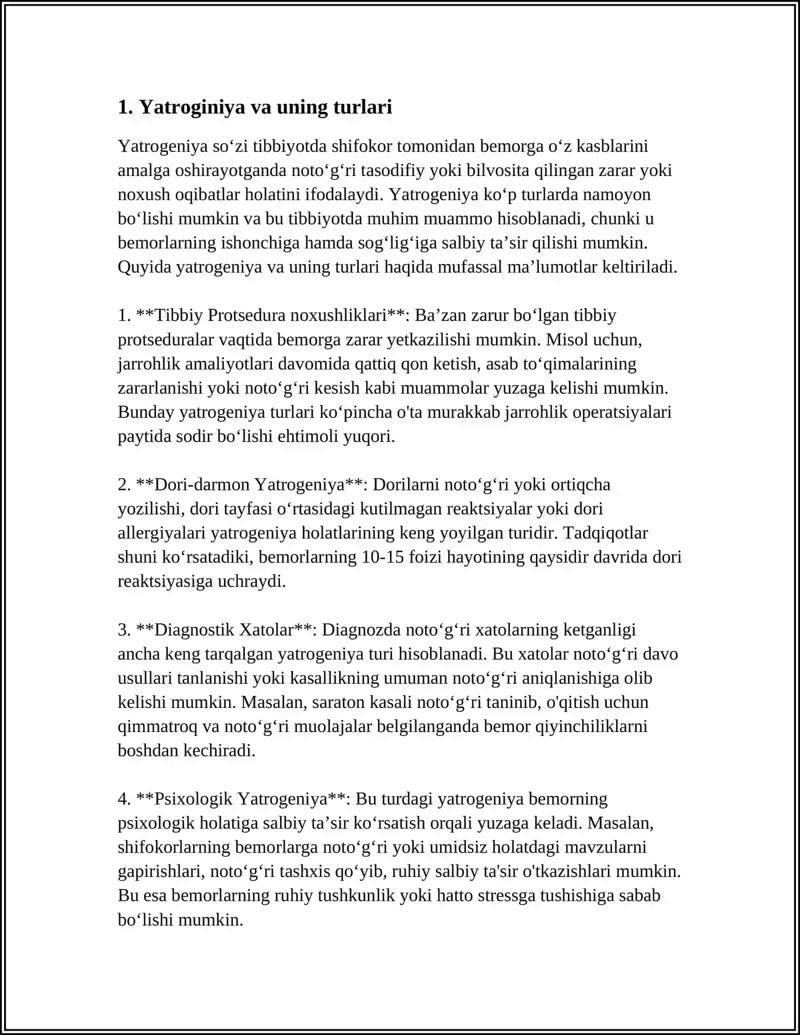 HOZIRGI ZAMON TIBBIYOTIDA YATROGENIYA MUOMMOLARI 3
