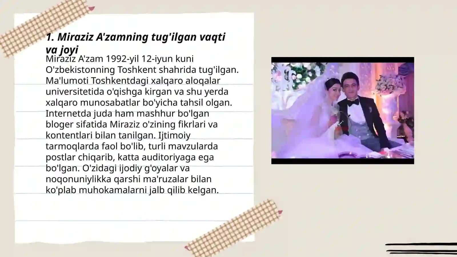 Miraziz A'zam hayoti va ijodi 3