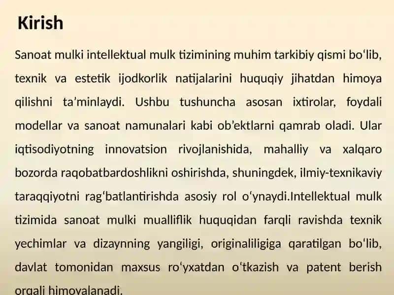 Sanoat mulki huquq 3