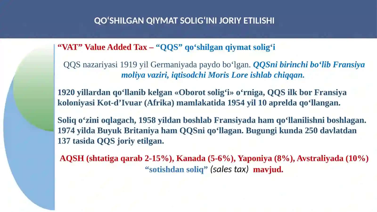 3-mavzu Qo‘shilgan qiymat solig‘i 3