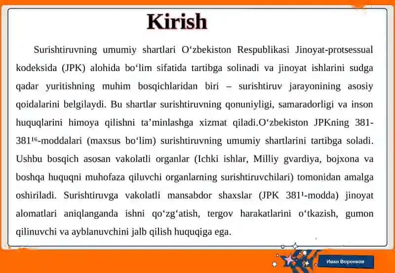 Surishtiruvning umumiy shartlari 3