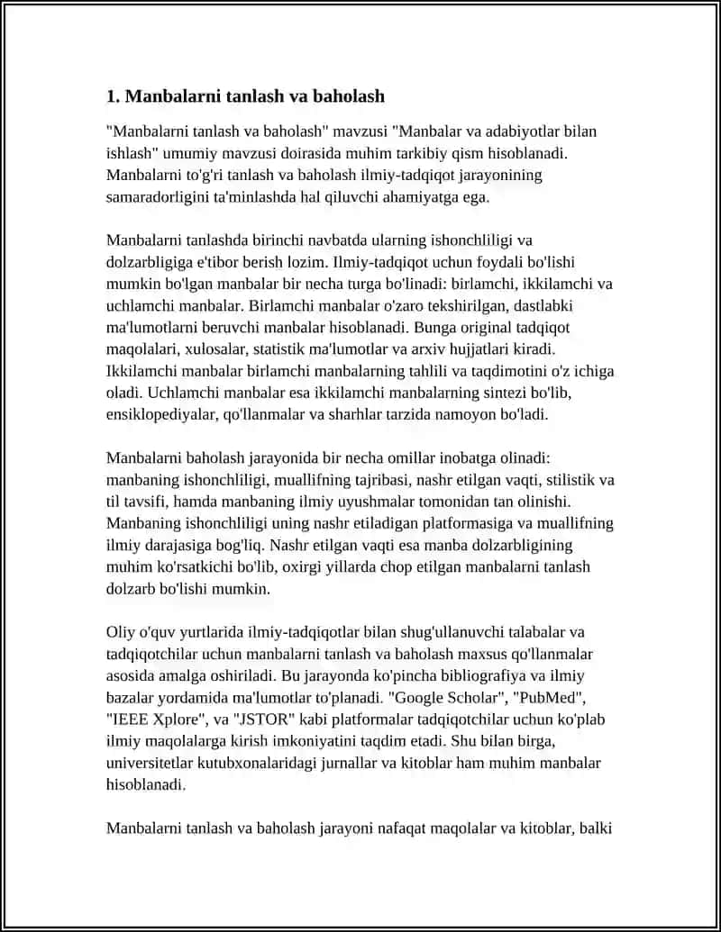 MANBALAR VA ADABIYOTLAR BILAN ISHLASH 3