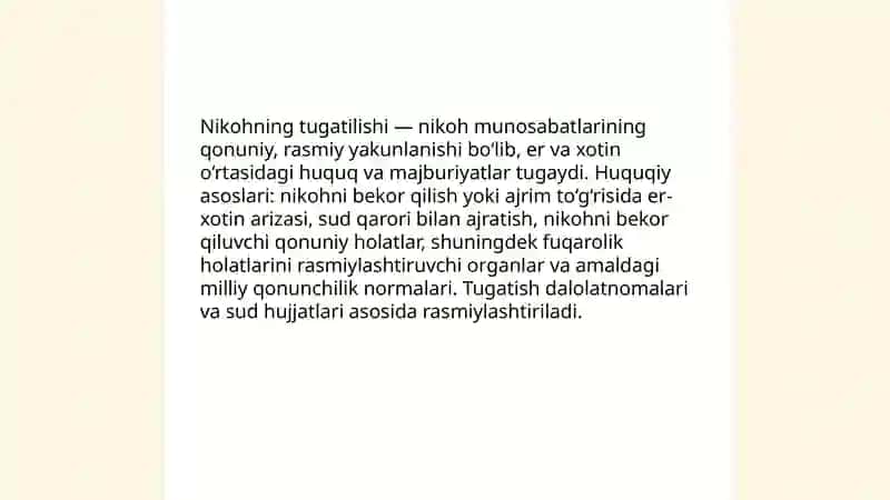 Nikohning tugatilishi 3