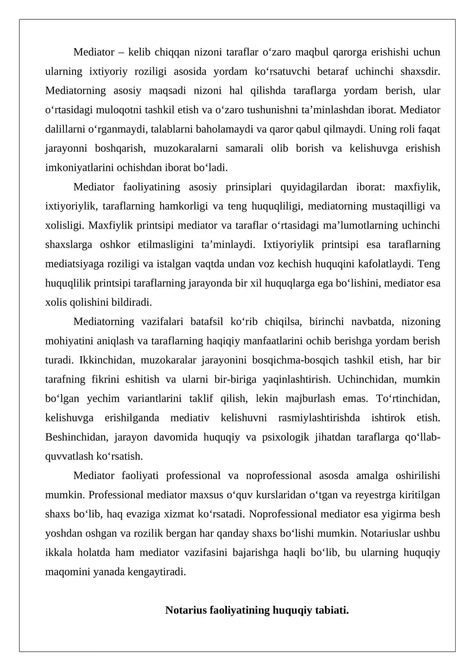 Notariusning mediator vazifasini bajarish 3