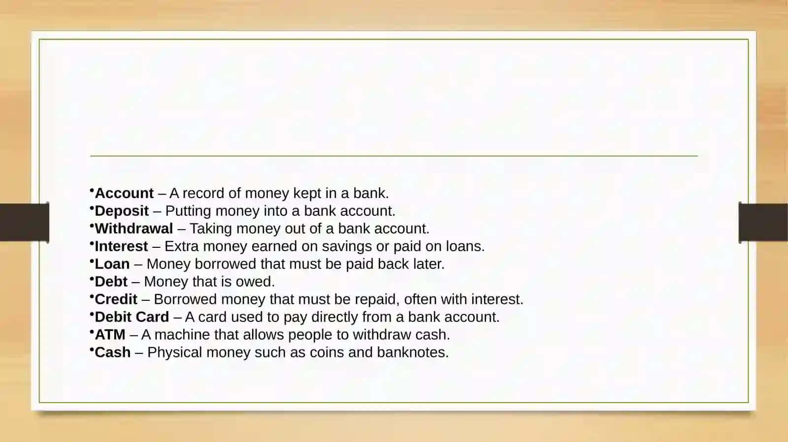 Money matters 3