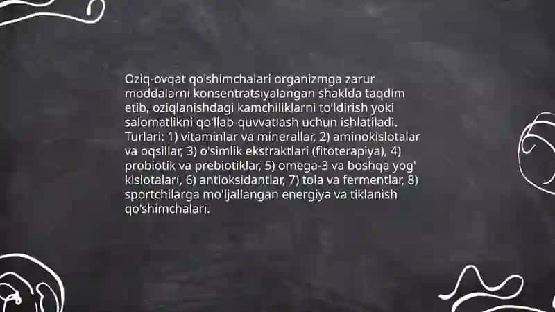 Oziq ovqat qo'shimchalari 3