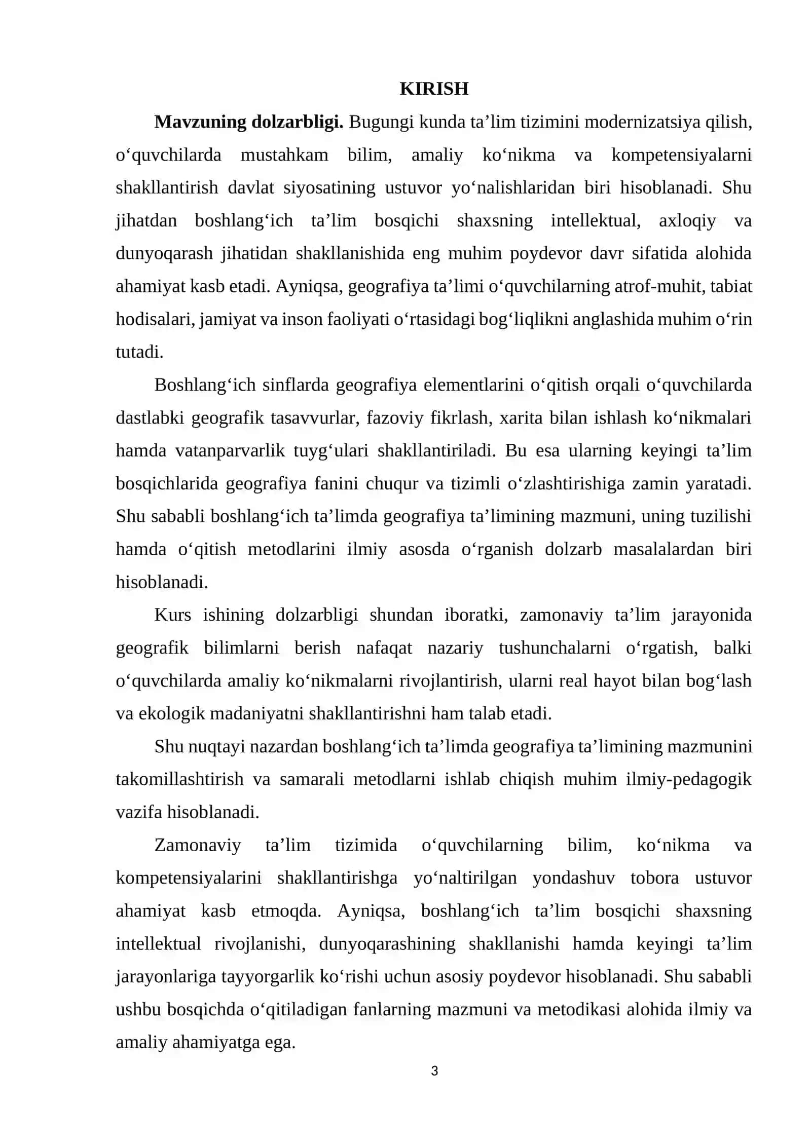 BOSHLANG'ICH TA'LIMDA GEOGRAFIYA TA'LIMI VA MAZMUNI 3