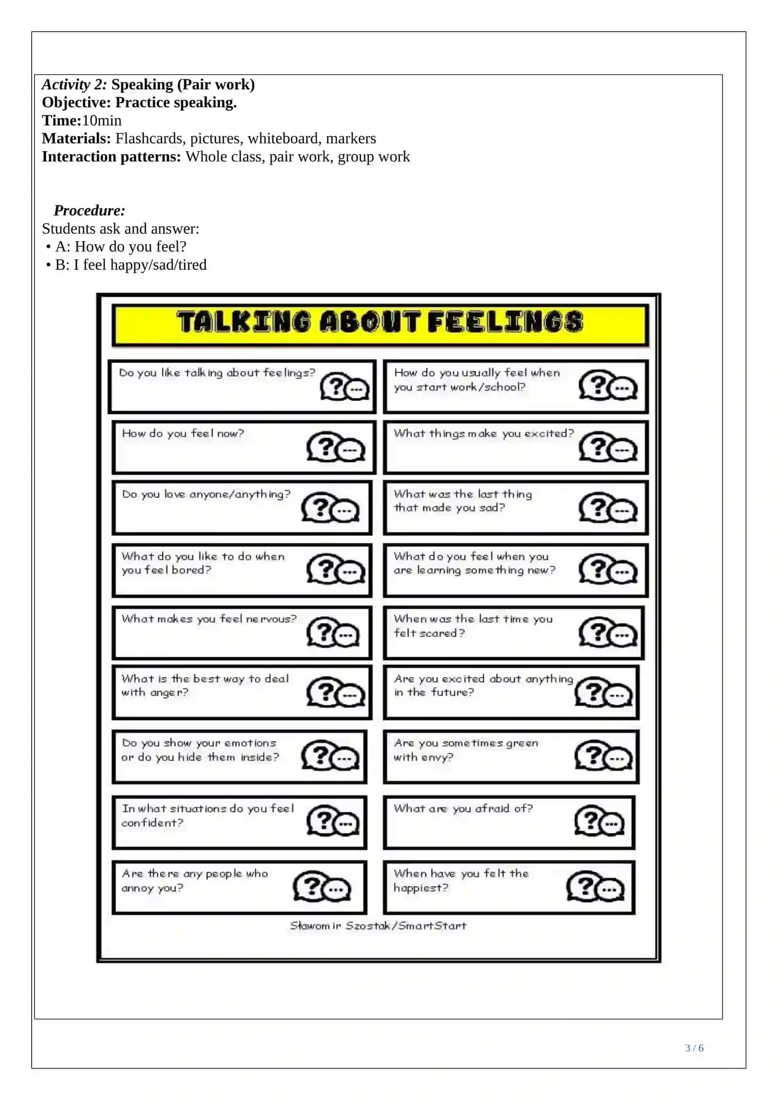 LESSON PLAN ESP emotions and feelings 3
