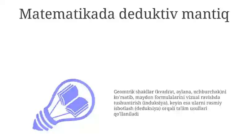 Boshlangʻich Matematikada Deduktiv Mantiq 3