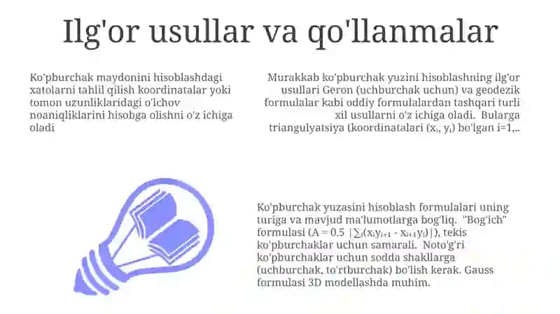 Asosiy Ko'pburchak Yuzasi Formulalari 3