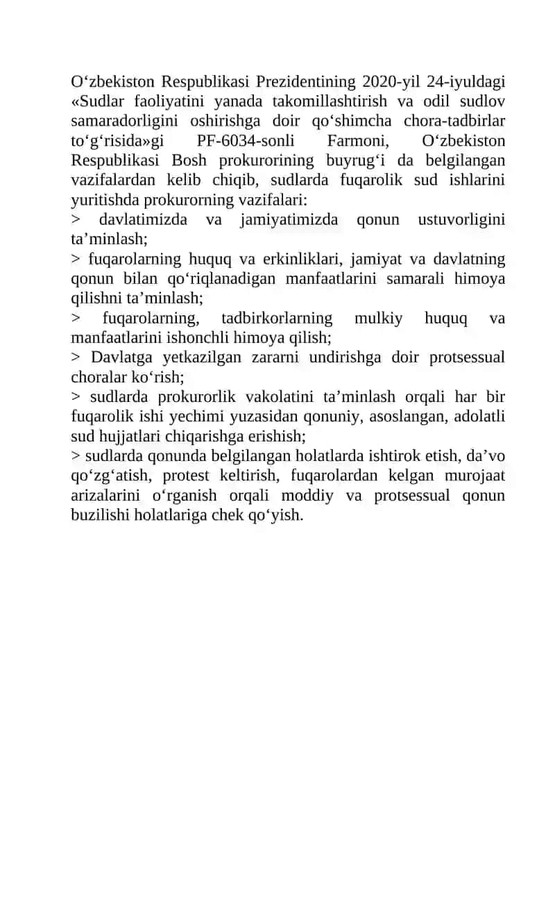 Fuqarolik sud ishlarini yuritishda prokuror ishtiroki 3