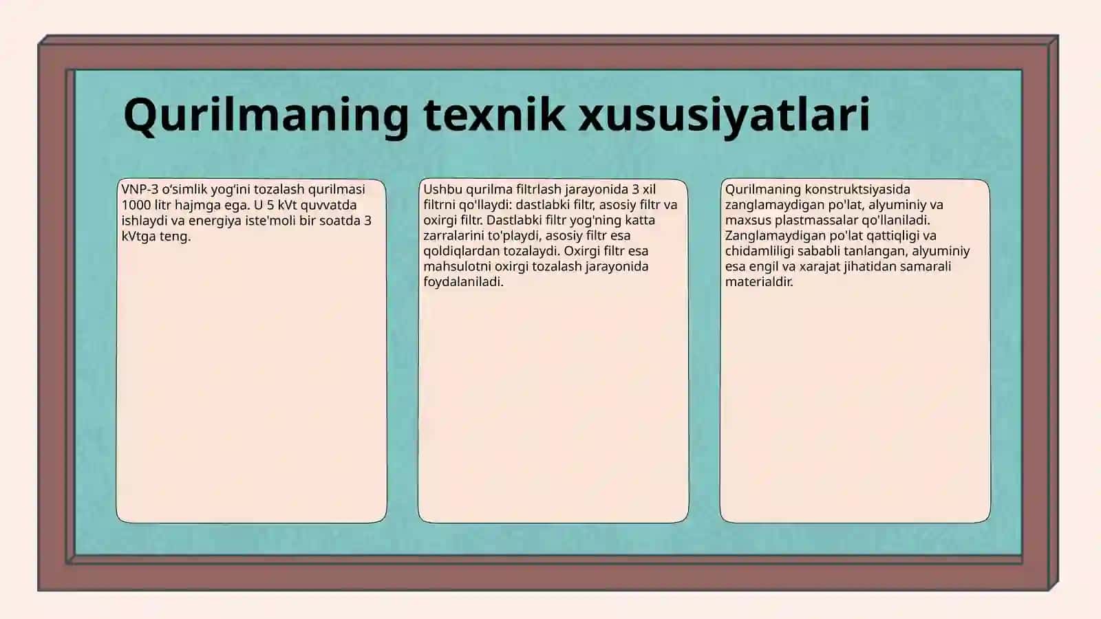 VNP-3 oʻsimlik yogʻini tozalash qurilmasi 3