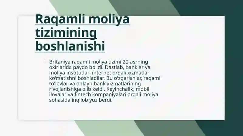 Britaniyadaraqamli moliyani rivojlanishi va o'rni 3