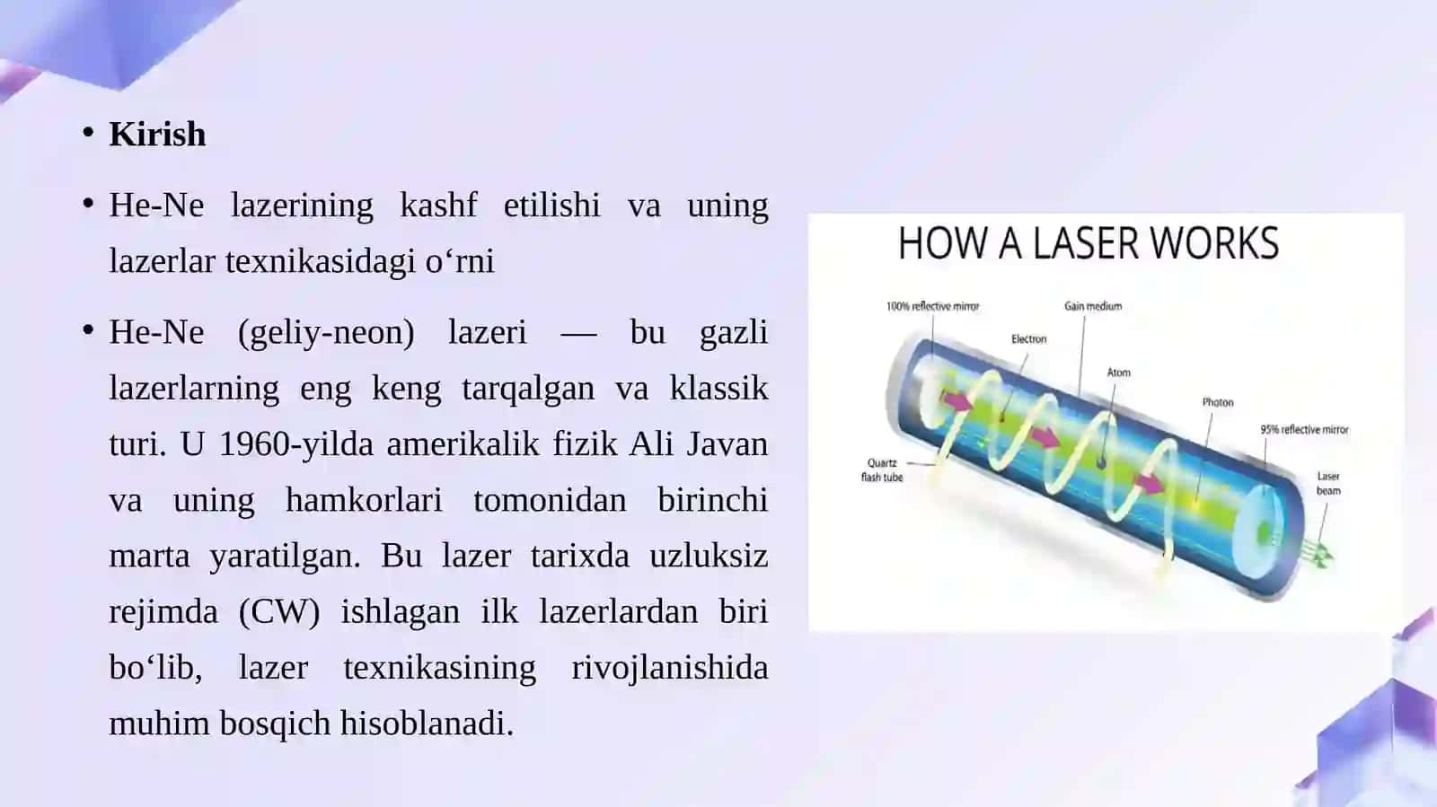 He-Ne lazerining ishlash printsipi 3