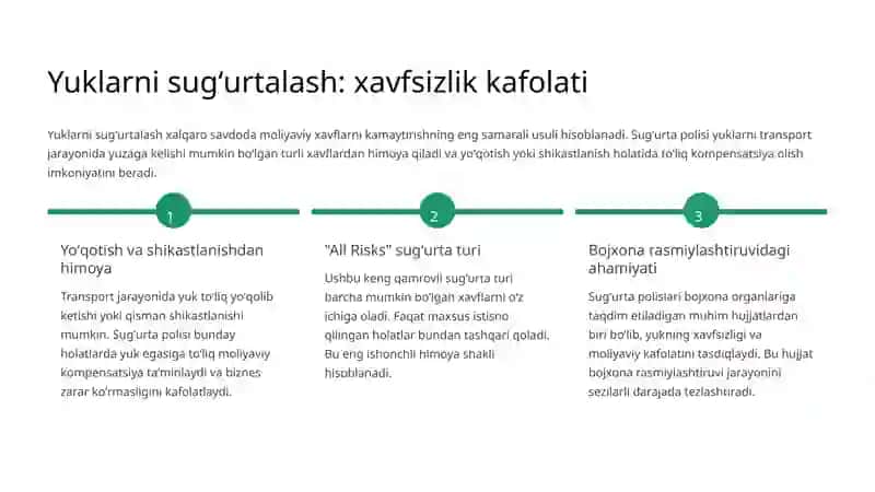 Transport-ekspeditorlik xizmatlari va yuklarni sugʻurtalash 3