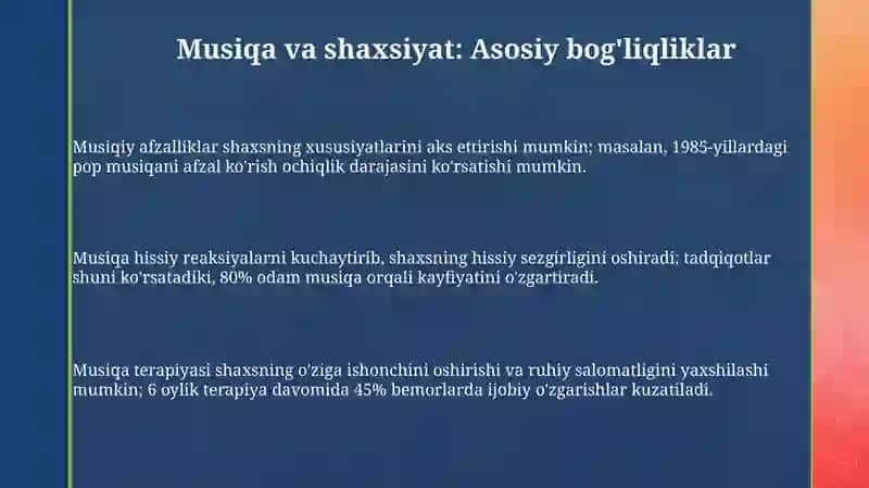 Musiqa va shaxsiyat o'rtasidagi bog'liqlik 3