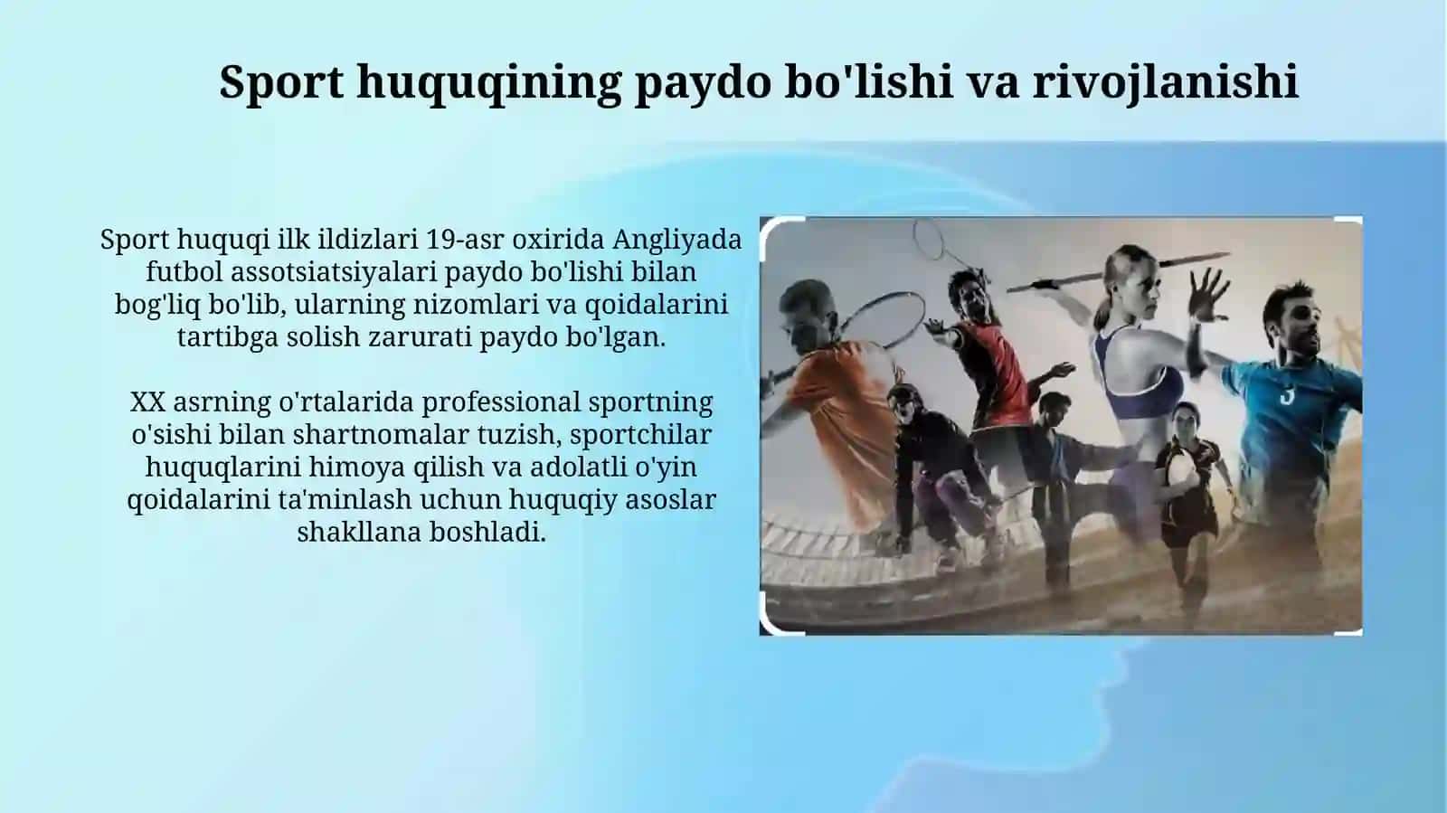 Sport huquqining tarixiy rivojlanishi 3